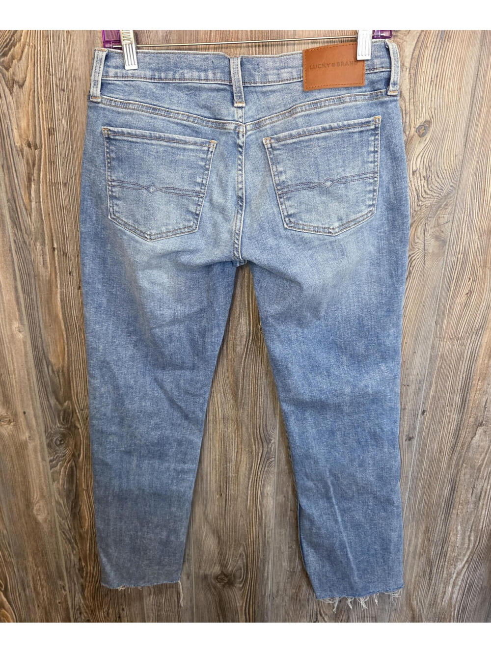 Lucky Brand "Sweet" Mid-Rise Straight Jeans Women Size 8/29 A  (30x28) Raw Hem